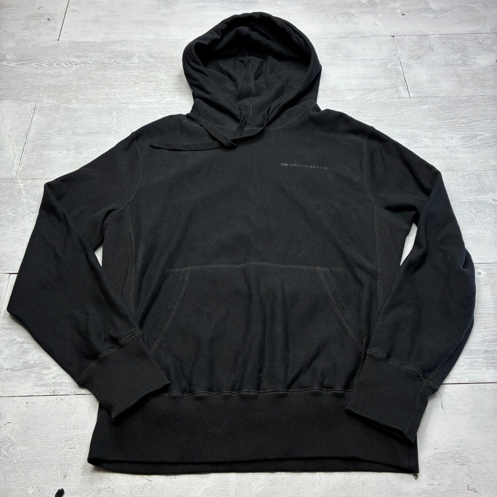 The Golfers Journal Hoodie Mens XL Black Cotton Graphic Pullover Made in Canada